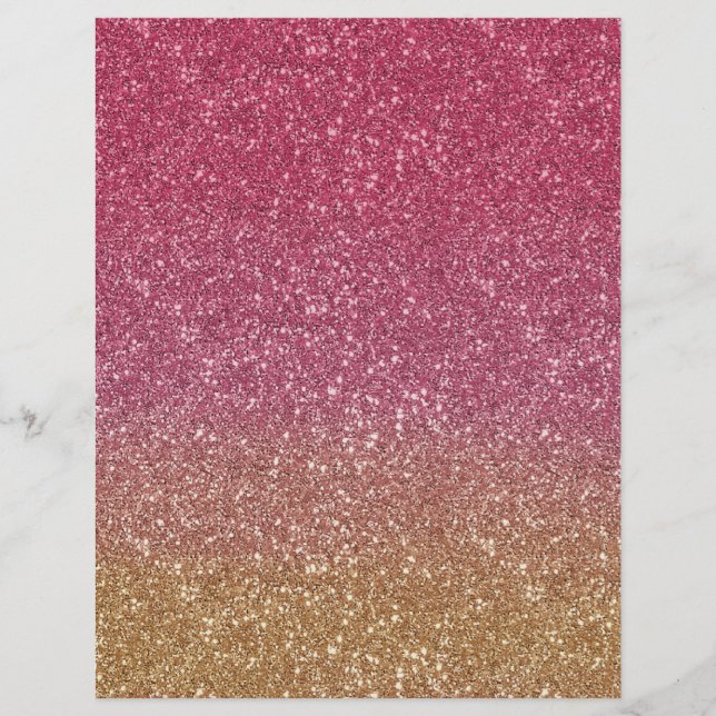 Lámina Purpurina rosa a oro Aspecto arte y papel artesana (Anverso)