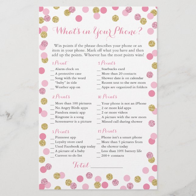 Lámina Purpurina rosa y dorado ¿Qué hay en tu juego de te (Anverso)