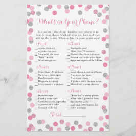 Lámina Purpurina rosa y plateado ¿Qué hay en tu juego de 