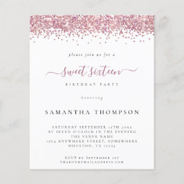 Lámina Purpurina Rosado Presupuestario Dulce Invitación