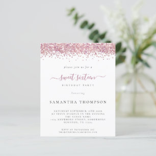 Lámina Purpurina Rosado Presupuestario Dulce Invitación
