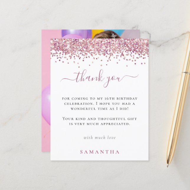 Lámina Purpurina Rosado Presupuestario Foto Dulce 16 Grac (Anverso/Reverso In Situ)