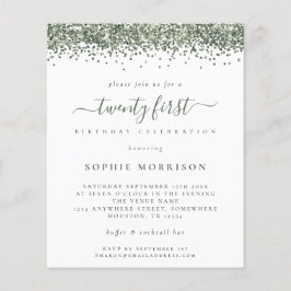 Lámina Purpurina Verde Presupuestario 21º Fiesta Invitado