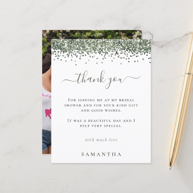 Lámina Purpurina Verde Presupuestario Foto Ducha Bridal G (Anverso/Reverso In Situ)