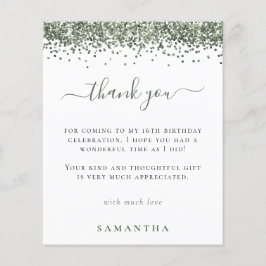 Lámina Purpurina Verde Presupuesto Foto Dulce 16 Gracias