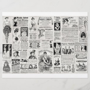 Lámina Quack Medicine Anuncio Libro Victoriano De Fondo