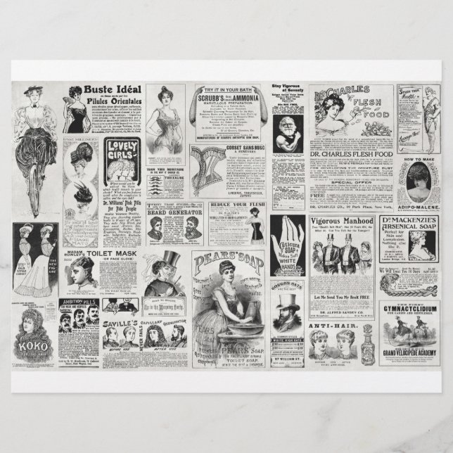 Lámina Quack Medicine Anuncio Libro Victoriano De Fondo (Anverso)