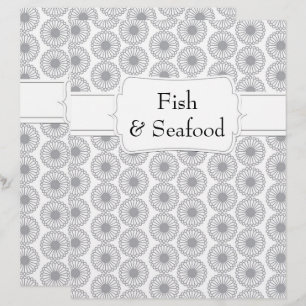 Lámina Quaint Gray Floral Recipe Dividora