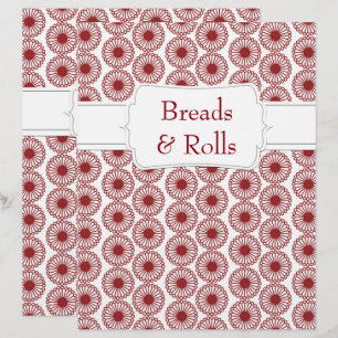 Lámina Quaint Maroon Floral Recipe Dividora