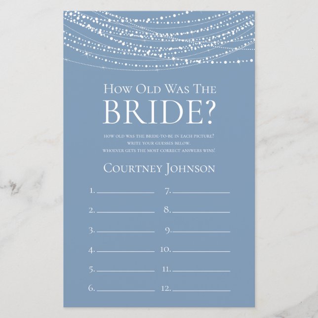 Lámina Qué Antiguo Era La Novia Dusty Luces Azules (Anverso)