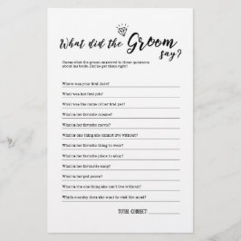 Lámina ¿Qué dijo el novio para la ducha de novia?