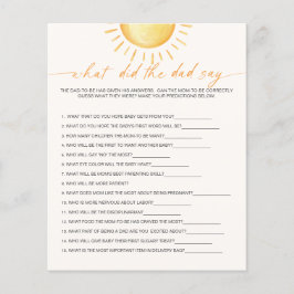 Lámina ¿Qué dijo el papá del juego de Baby Shower Sunshin