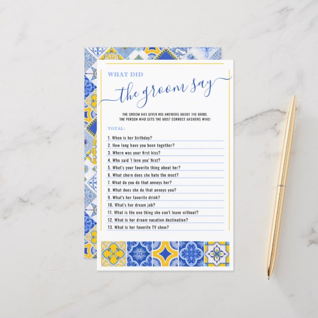 Lámina ¿Qué dijo Groom del juego Blue Tiles Brillante Sho (Anverso/Reverso In Situ)