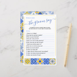 Lámina ¿Qué dijo Groom del juego Blue Tiles Brillante Sho