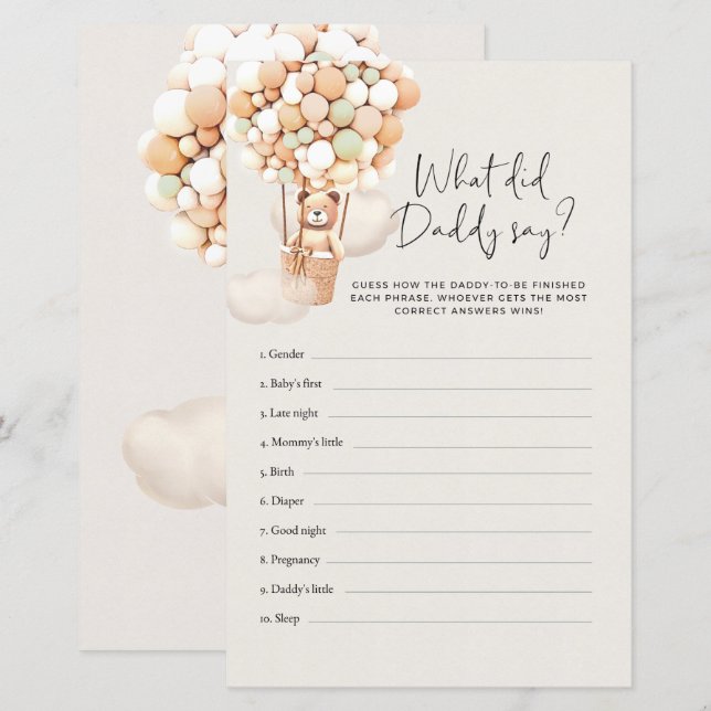 Lámina ¿Qué dijo papá? (Anverso / Reverso)