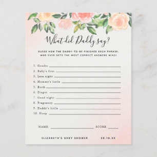 Lámina Qué dijo papá   Juego Baby Shower