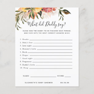 Lámina Qué dijo papá   Juego Baby Shower