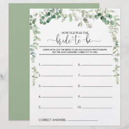 Lámina Qué edad tenía el futuro juego de ducha de novia