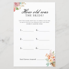 Lámina ¿Qué Edad Tenía El Juego De Ducha Bridal De La Nov