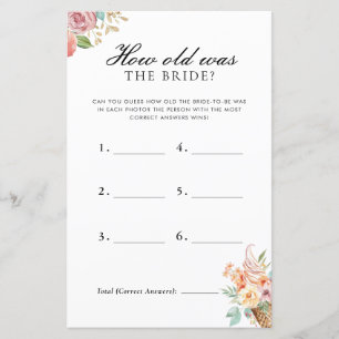 Lámina ¿Qué Edad Tenía El Juego De Ducha Bridal De La Nov