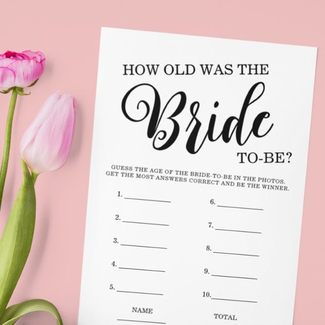 Lámina Qué edad tenía el juego de la ducha de novia (Subido por el creador)