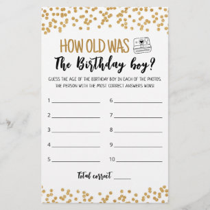 Lámina Qué edad tenía el niño cumpleaños partido de cumpl