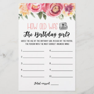 Lámina Qué edad tenía el partido de cumpleaños chica