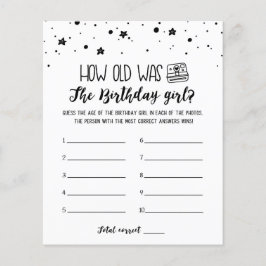 Lámina Qué edad tenía el partido de cumpleaños chica