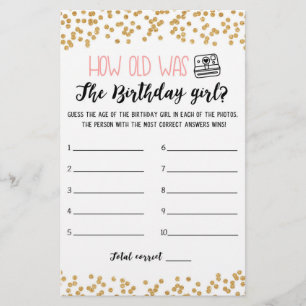 Lámina Qué edad tenía el partido de cumpleaños chica