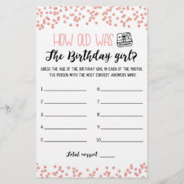 Lámina Qué edad tenía el partido de cumpleaños chica