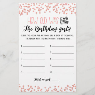 Lámina Qué edad tenía el partido de cumpleaños chica