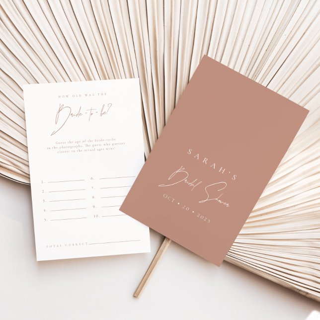 Lámina Qué edad tenía la futura novia | Juego de ducha de (How Old Was The Bride-to-be | Bridal Shower Game)