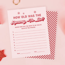 Lámina Qué edad tenía la madre Navidades Baby Shower Game