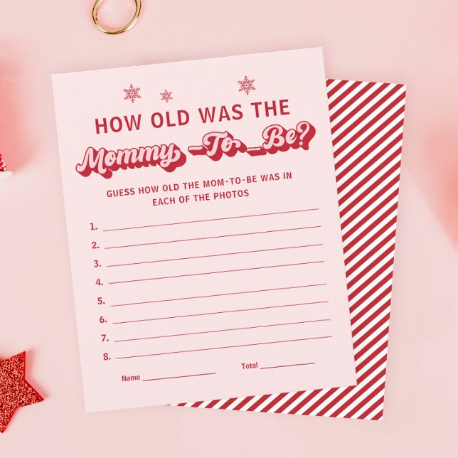 Lámina Qué edad tenía la madre Navidades Baby Shower Game (Subido por el creador)