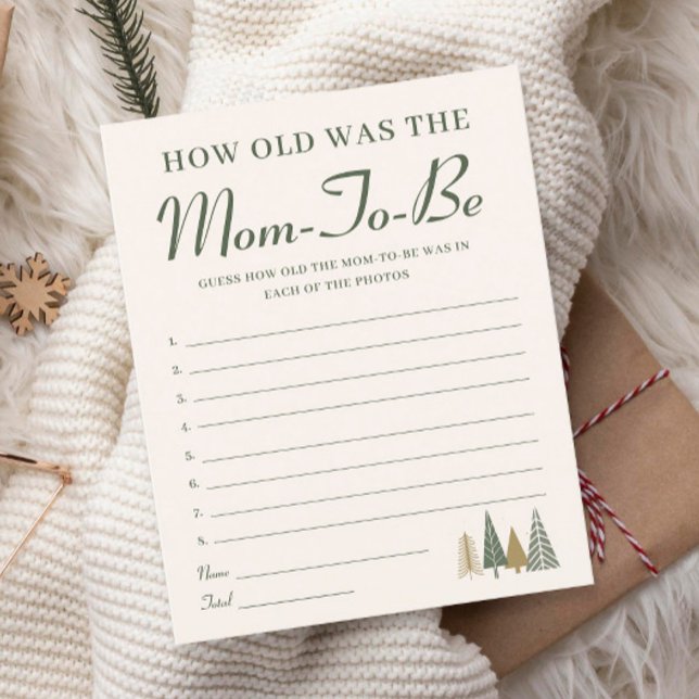 Lámina Qué edad tenía la mamá Winter Baby Shower Game (Subido por el creador)