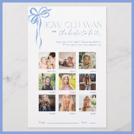 Lámina ¿ Qué edad tenía la novia? Juego para la fiesta de