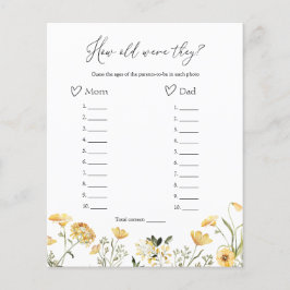 Lámina ¿Qué Edad Tenían En El Juego De Baby Shower Wilflo