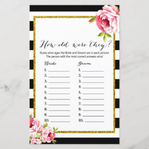 Lámina Qué edad tenían - juego de ducha de novia