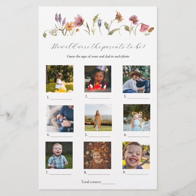 Lámina ¿Qué edad tenían los juegos de Baby Shower? (Anverso)