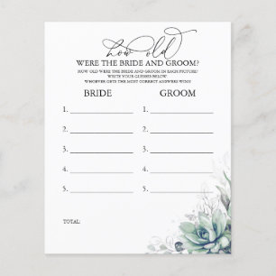 Lámina ¿Qué edad tenían los juegos de BRIDE y GROOM?