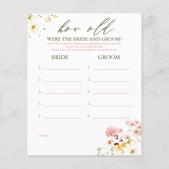 Lámina ¿Qué edad tenían los juegos de BRIDE y GROOM? (Anverso)