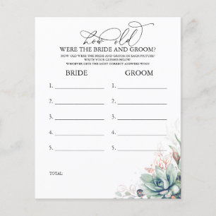 Lámina ¿Qué edad tenían los juegos de BRIDE y GROOM?