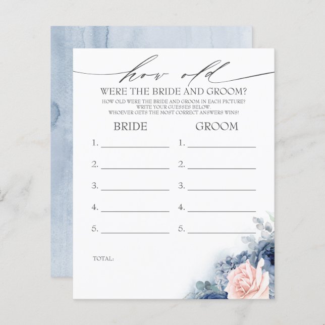 Lámina ¿Qué edad tenían los juegos de BRIDE y GROOM? (Anverso / Reverso)