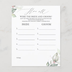 Lámina ¿Qué edad tenían los juegos de BRIDE y GROOM?