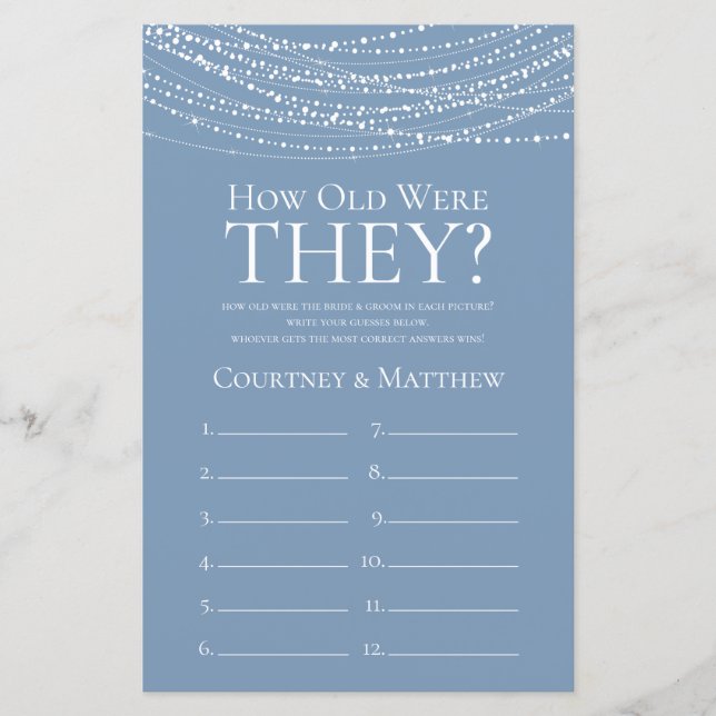 Lámina Qué Edad Tenían Luces Azules Polvorientas (Anverso)