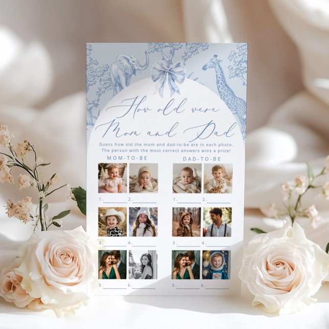 Lámina Qué edad tenían mamá y papá Toile Baby ducha juego (Subido por el creador)