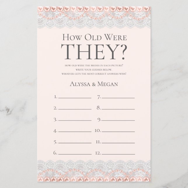 Lámina Qué edad tenían Rubor Lace LGBTQ (Anverso)