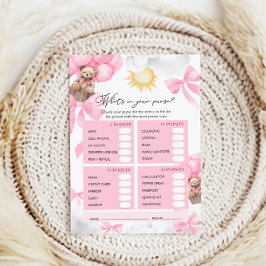 Lámina ¿Qué hay en el juego Baby Shower de tu cartera?