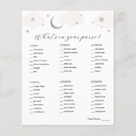 Lámina ¿Qué hay en el juego de Baby Shower de tu cartera?