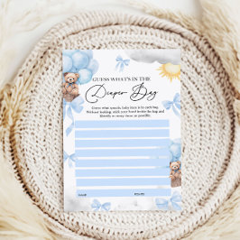 Lámina ¿Qué hay en el juego de Baby Shower Diaper Bag?